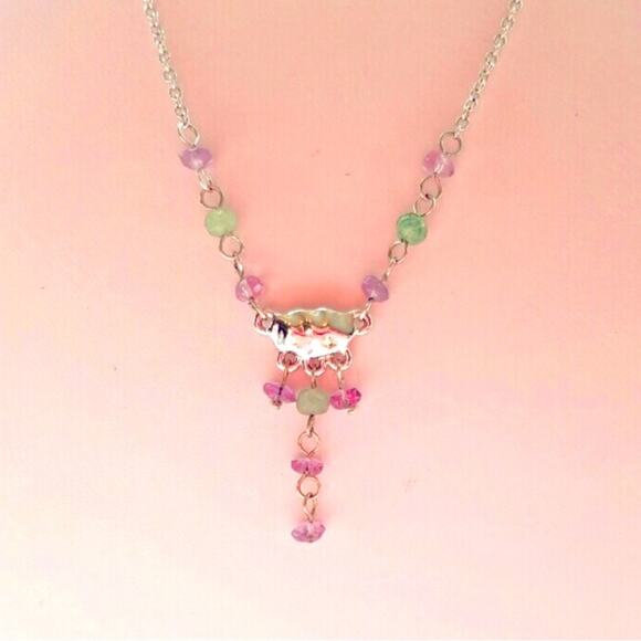 Vintage Napier Silver Tone Bead Necklace Signed Boho Beaded Hippie - Picture 6 of 6